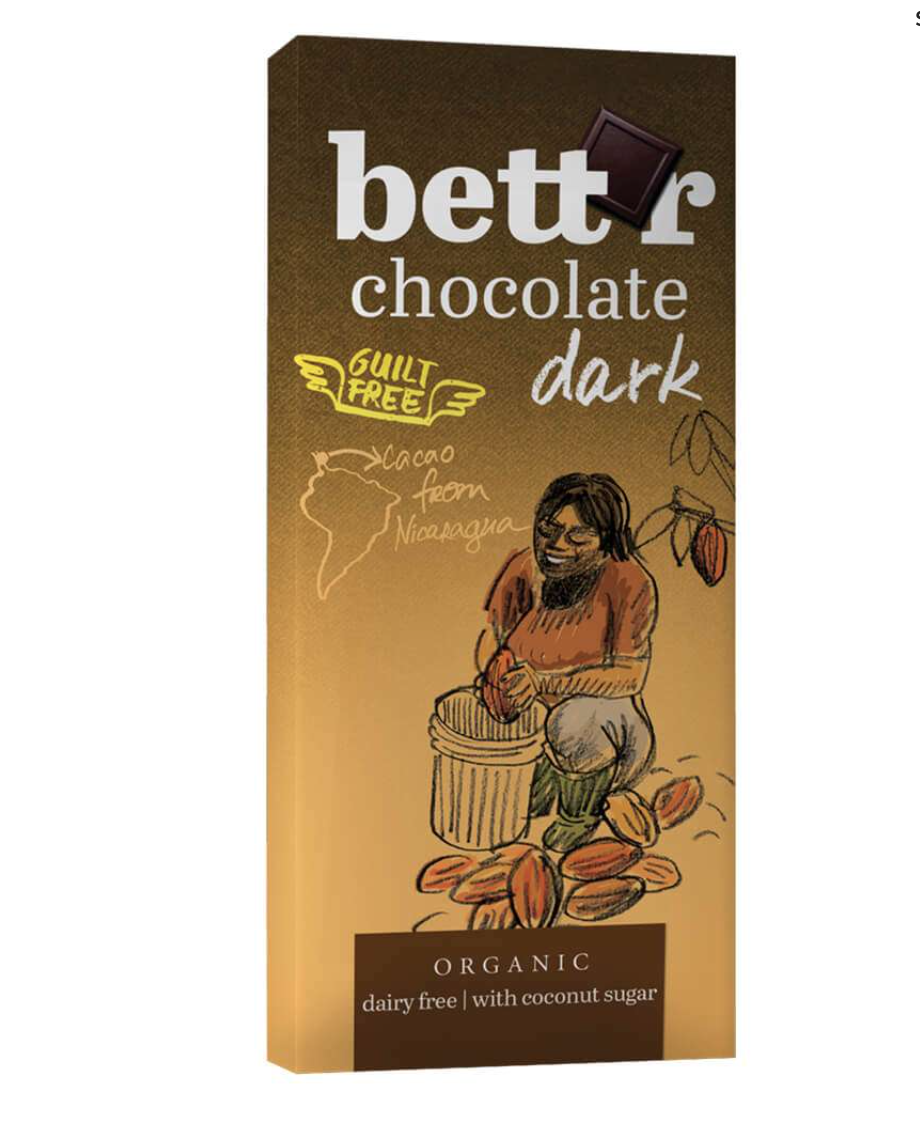 Wegańska gorzka czekolada BIO- Dark Choc, Bio, Bett’r, 60g